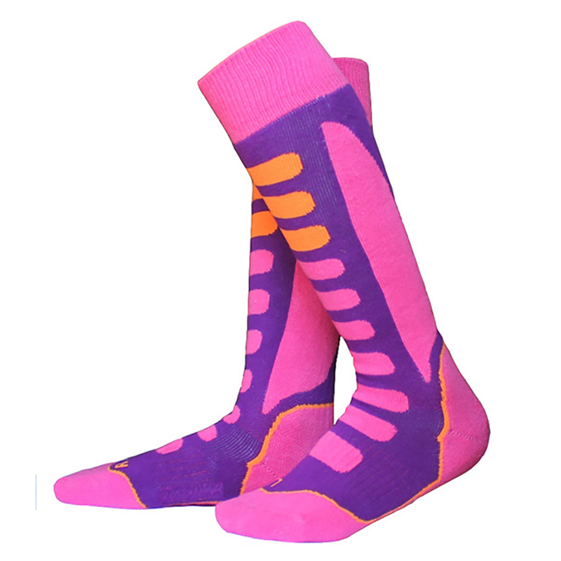 Men Winter Warm Thermal Ski Socks Thick Cotton Sports Snowboard Cycling Skiing Soccer Socks Thermsocks Leg Warmers sock: 802 pink / 31-34 yards