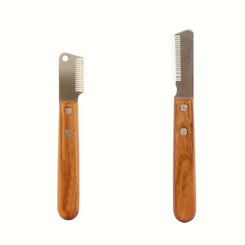 Pet Supplies Dog Comb Stainless Steel Wooden Handle Skinning Knife Pet Epilator Remove Undercoat Pet Accessories