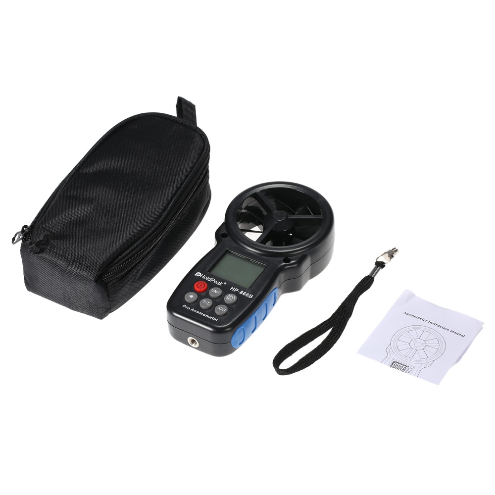HP-866B Digital-Anemometer Temperatur Meter Mini Wind Meter Wind Geschwindigkeit Luft Geschwindigkeit Messung Wind Sensor Windmeter 0-30 mt/s