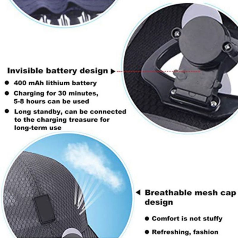 Sun hat with fan, USB rechargeable fan hat, a must-have hat item for hiking in summer