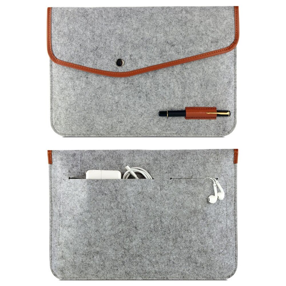 Notebook laptop uldfilt ærmetaske til macbook air 11 " 13 " 15 "beskyttelsesetui computer taske laptop taske liner taske