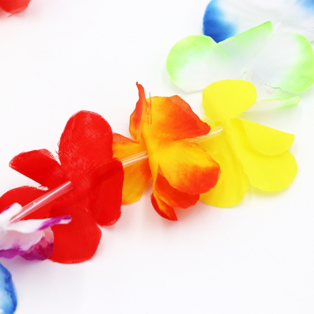 Ourwarm 12 stk kunstig blomst lei hawaiiansk halskæde krans blomst hula guirlande hawaiisk bryllupsfest dekoration