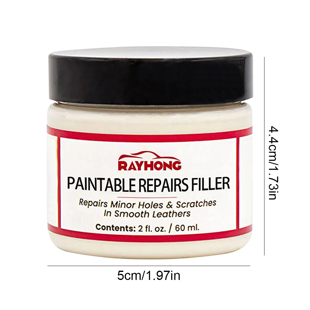 Pasta de relleno de cuero para asiento de coche, pasta de reparación de arañazos, crema de restauración de cuero Natural, relleno de agujeros para quemaduras y grietas, 60ml
