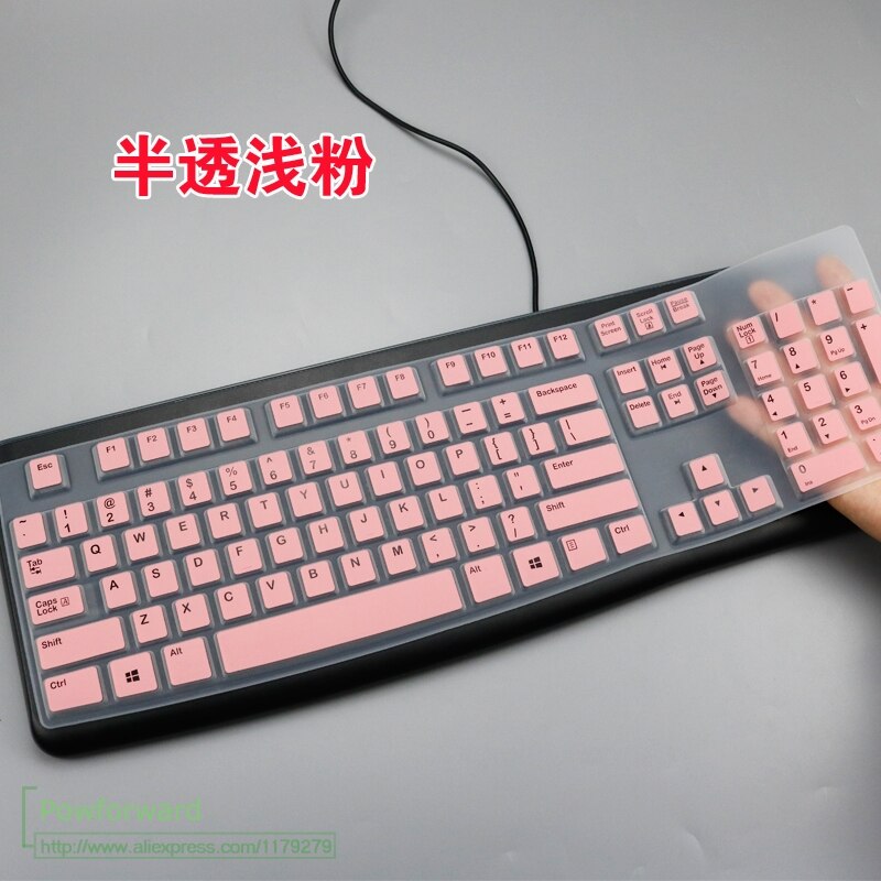 Dust Cover Film Silicone Dustproof mechanical Wireless Desktop For Logitech MK120 K120 keyboard Cover Protector: pink