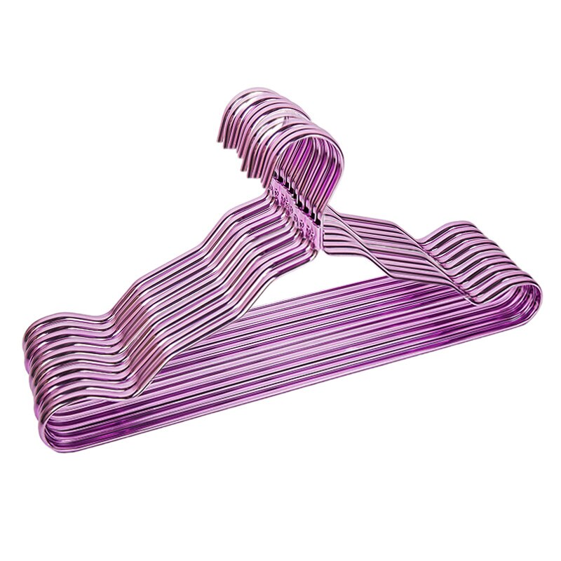 Duurzame Metalen Kleerhangers Kledingkast Rek Thuis Coat Broek Anti-Slip Drogen Hangers Volwassen/Kind Kledingrek organizer: Purple