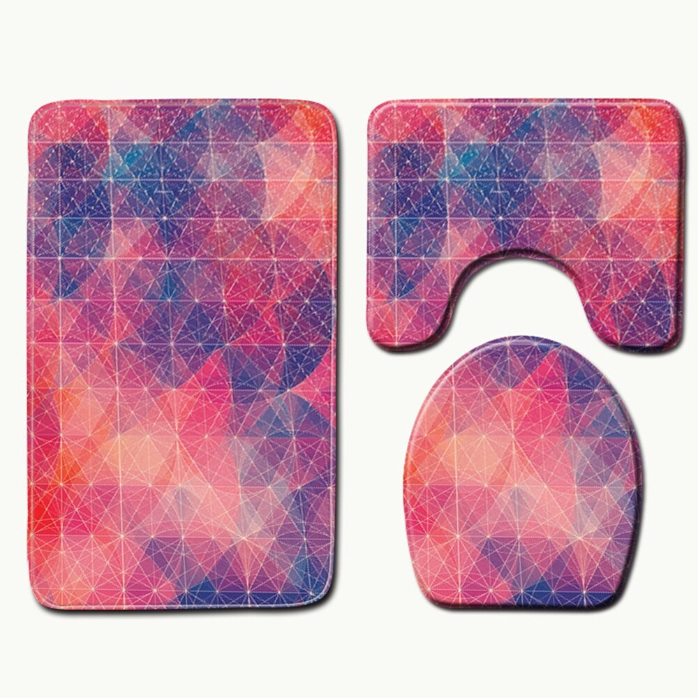 Ensemble de 3 pièces couverture de siège de toilette | Tapis de salle de bain, tapis de décoration de la maison, tapis de porte absorbant et antidérapant, tapis de flanelle: MT3-6