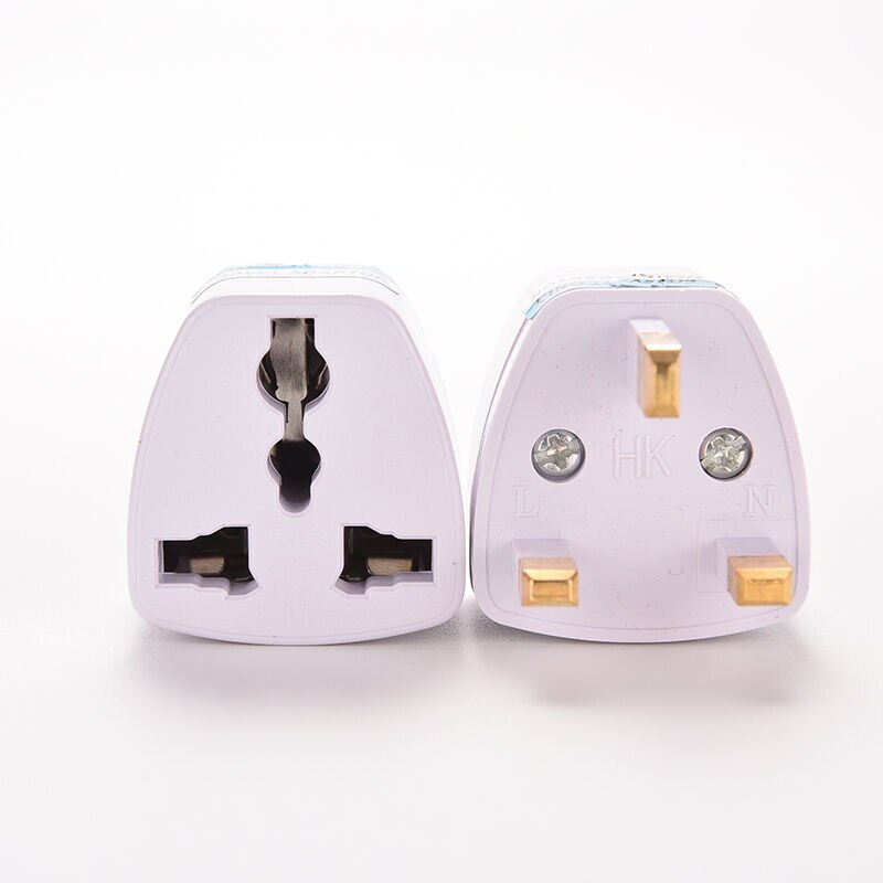 Universele us eu au converter naar uk hk ac reisstekker oplader adapter connector uk stekker witte drie-pins aansluiting converter 1pc