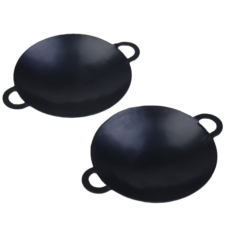 Sartenes de Metal de simulación para cocina, olla de cocina, accesorios de cocina, escala 1/12, casa de muñecas en miniatura negra
