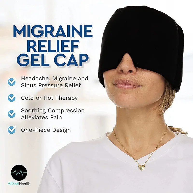 Cross-Border Comfortable Ice Bag Head Cover For Headache Relief Cold Therapy Eye Mask Heat Therapy Ice Cap Gel Head
