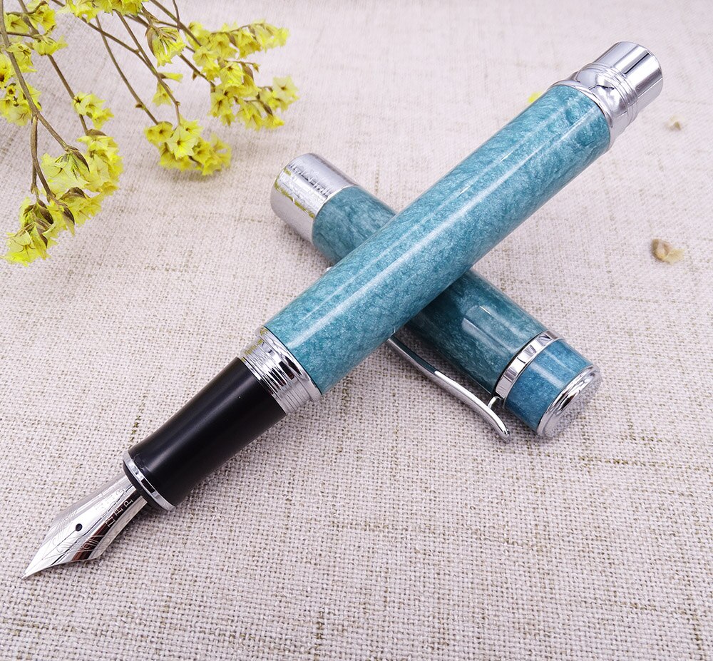 Duke 932 Turquoise Fountain Pen Buckingham Palace Noble Lacquer Pen Iridium Medium Nib Business Office Home Supplies