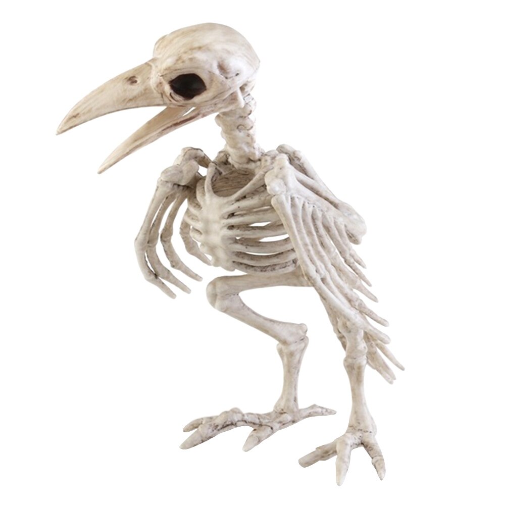Esqueleto de escorpión movible para Halloween, esqueleto de Animal movible, mesa para ratón de murciélago de plástico, decoración de , juguetes de araña: Crow Skeleton