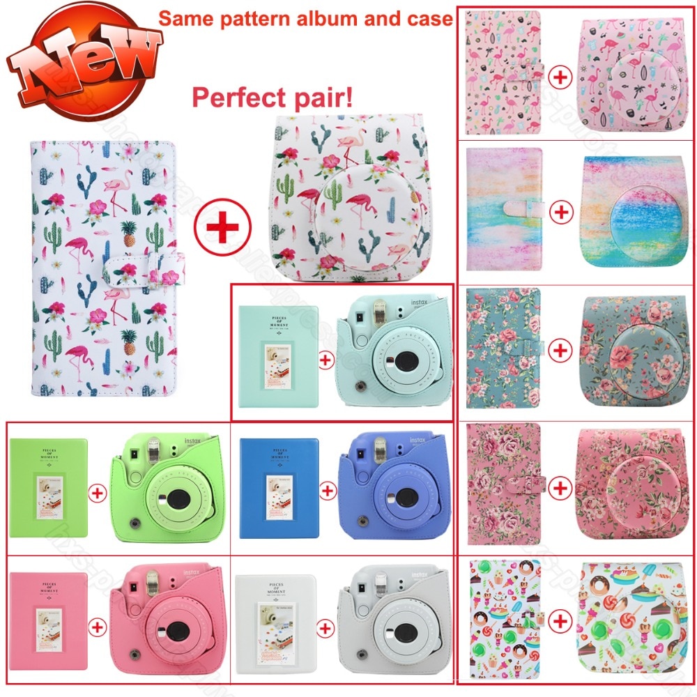 Hetzelfde Album &amp; Pu Lederen Case In Paar Voor Fujifilm Instax Mini 9 8 Camera, fujifilm Instax Mini Films