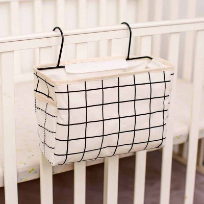 Crib Accessoires Tas Opslag Houder Bed Organizer Nachtkastje Opbergtas Wieg Bed Side Pouch Opknoping Organisator Nappy Houder Zakken: 8