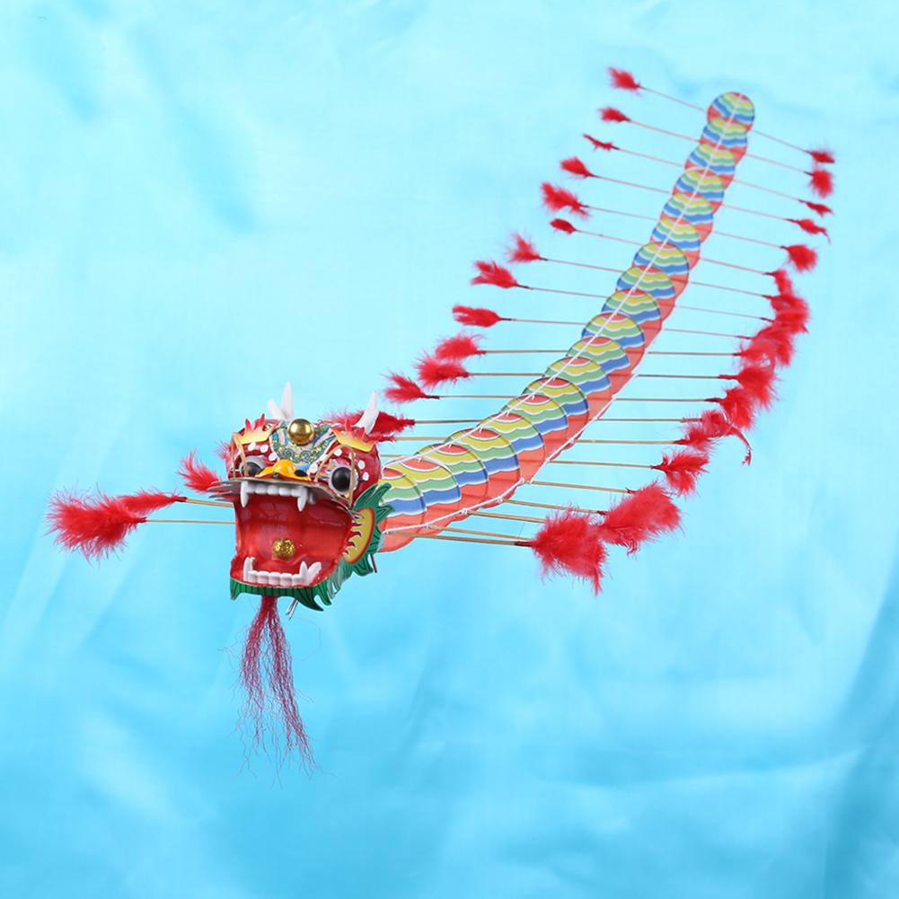 1-1.7M Chinese Traditionele Dragon Kite Flying Plastic Opvouwbare Outdoor Enkele Lijn Kite Voor Volwassen Sport Vliegende Speelgoed voor Kinderen