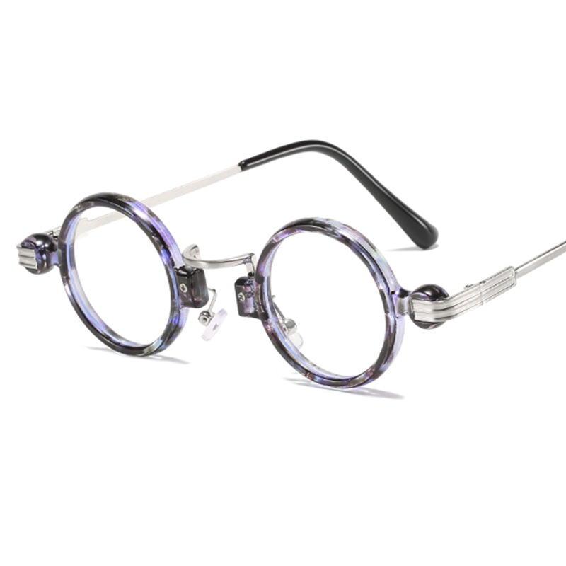 Gafas De Sol redondas pequeñas para hombre y mujer, lentes De Sol Retro Steampunk con montura De Metal, UV400: Gris