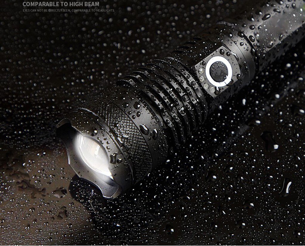 High Power LED Flashlight XHP 70.2 Lamp Bead Ultra Bright Flash Lights 3 Modes 26650 18650 USB Rechargeable Zoom Torch