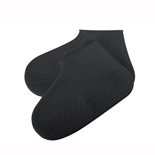 Outdoor binnenzool waterdichte siliconen schoen cover kinderen volwassen waterdichte antislip draagbare siliconen regen binnenzool: Black / 37