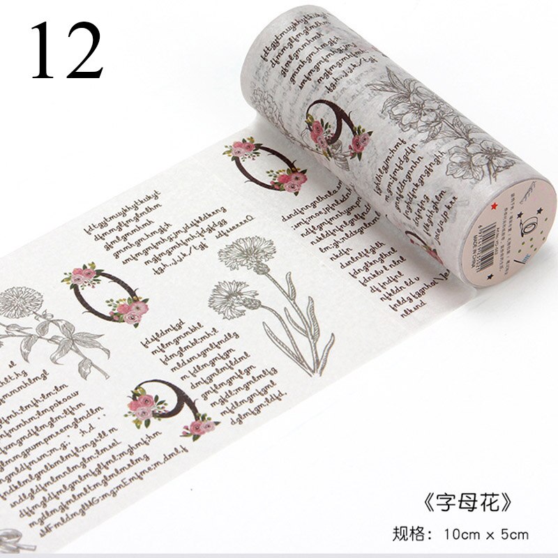 Retro avis washi tape bred maskeringstape diy dekorativt klæbebånd klistermærke til scrapbooking dagbog papirvarer: 12