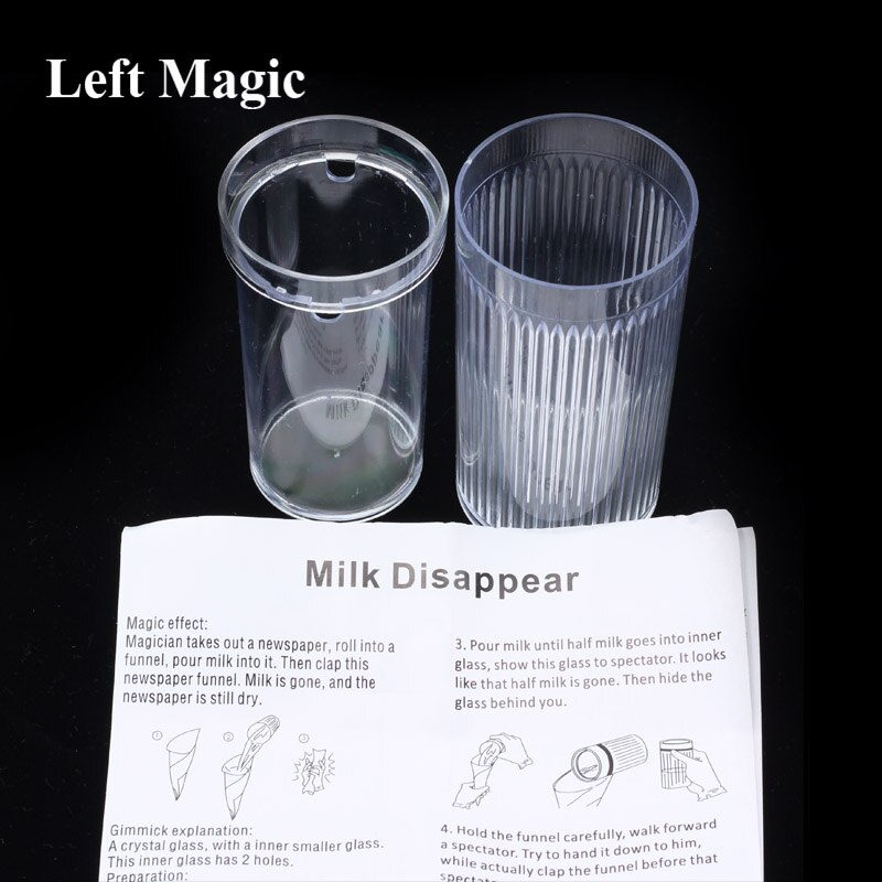 1 Uds. Vaso pequeño para leche que desaparece, trucos de magia ilusión, accesorios para , juguete mágico para niños E3057