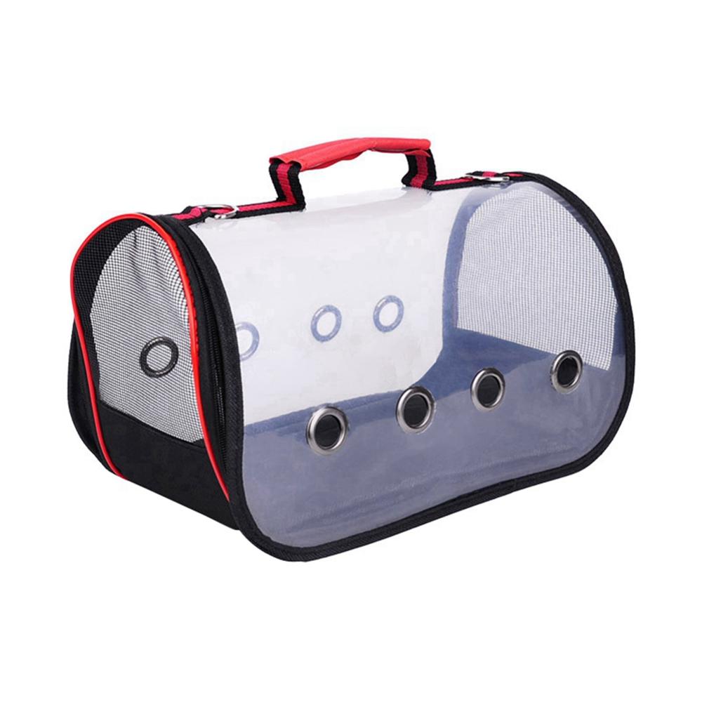 Outdoor Bird Transport Cage Bird Travel Carrier Breathable Space Parrot Go Out Backpack Multi-functional Bird Carrier With Perch: Red / M