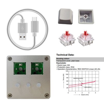 Amusing Keypad Pro OSu Muse Dash Mini multimedia hotkey/audio game Keypad touch pad: silver shell-Red