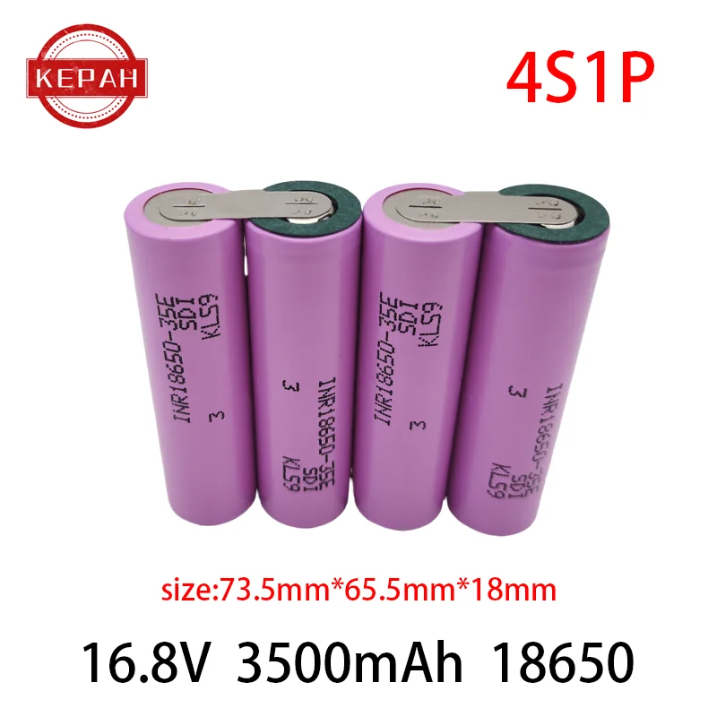 Customized5S2P 5S3P 5S4P 6S2P 8.4V 3.7V 10.8V 16.8V 18V 25.2V 18650 35E battery pack 3500mAh for screwdriver electric drill cell: Clear