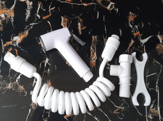 Badkameraccessoires, toilet bidet kraan, handdouche, draagbare bidet sproeier, toiletbril, bidet, huishouden zonder sproeier