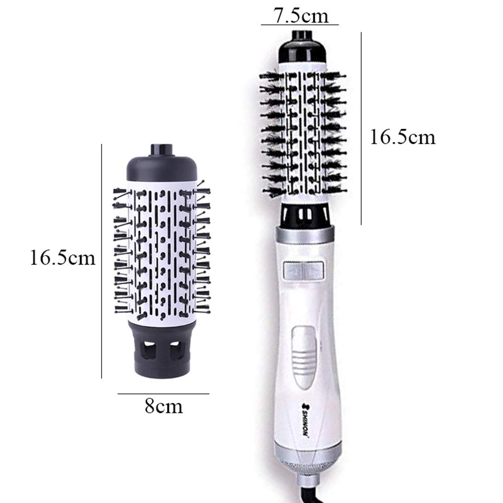 Hair Dryer Brush 3-in-1 Round Air Spin Brush Kit for Styling and Frizz Control Negative Ionic Blow Hair Dryer Brush: US Plug / White