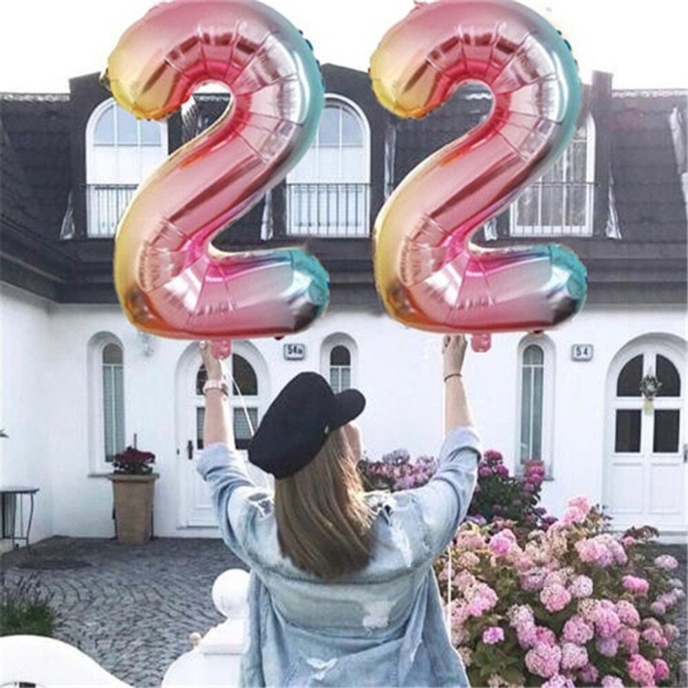 Huiran 32 tommers folieballonger tall ballongfigurer ballonger bursdagsfest dekor barn voksen ballong luftballongballer babyshower