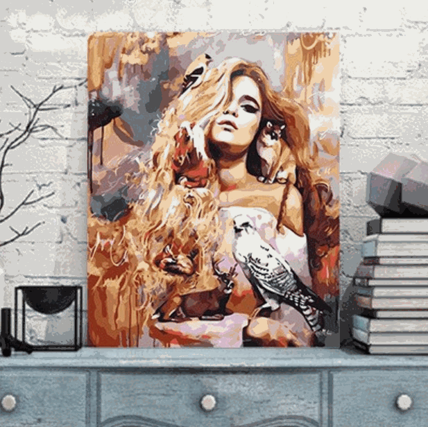 DIY Digital Oil Painting Home Living Room Decoration Painting Frameless Beautiful Frameless Cartoon Pictures: C3353-1C