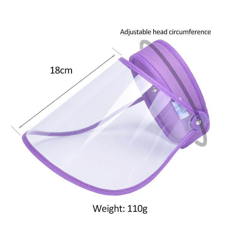 Transparent Adjustable Cap Helmet Plastic Anti-Spitting Droplet Dustproof Oil Splash Protective Safety Faceshield Cover Hat