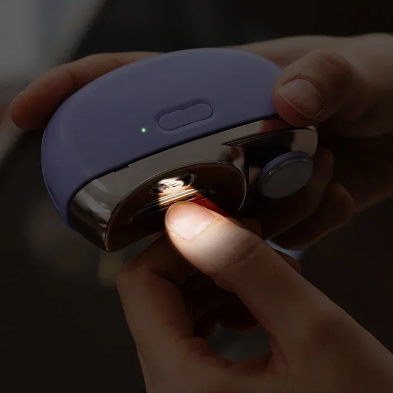 Cortauñas eléctrico para pulir y pulir con cortauñas automático ligero, cortador de uñas recargable, manicura para bebés y adultos