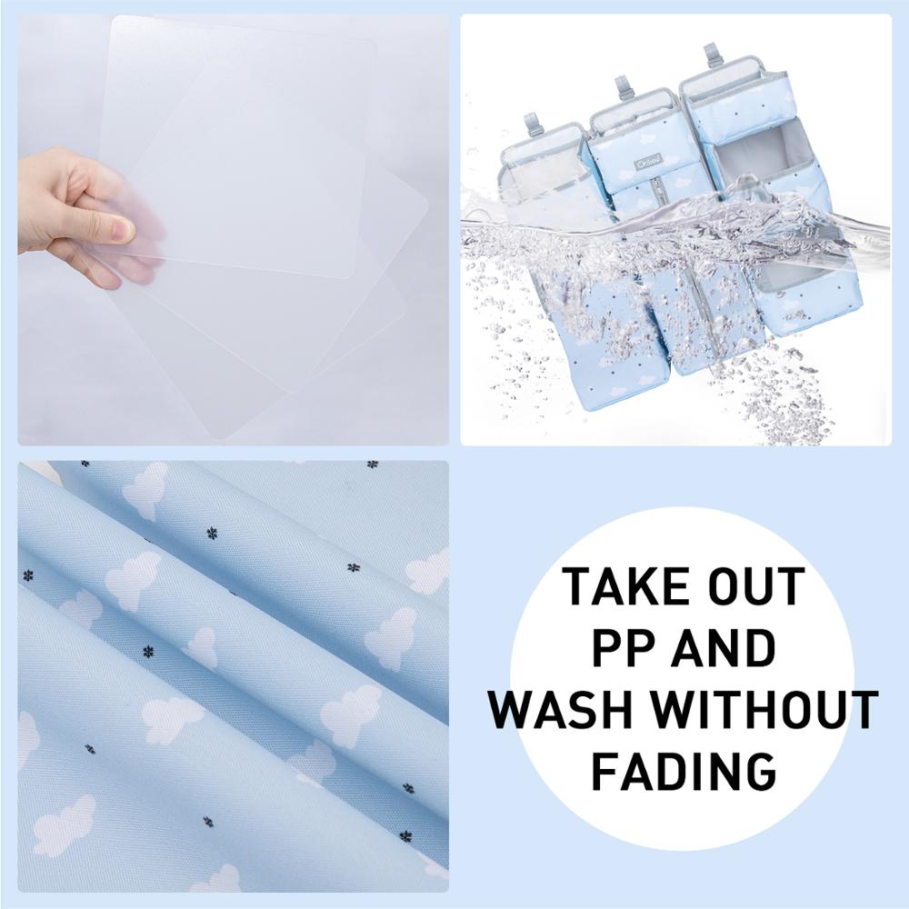 Orzbow Culla Organizer Borse Contenitore Newbron Letto di Stoccaggio Sacchetto Del Pannolino caddy Organizer Appendere Sacchetti per infantile impostato di Biancheria Da Letto Grigio