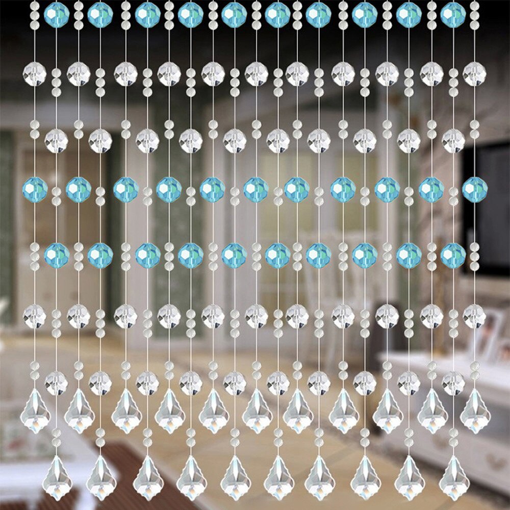 Rideau De Perles En Cristal - Longueur 1 Mètre - Déco Bohème, Japonaise Ou Moderne Pour Porte Ou Fenêtre - 4