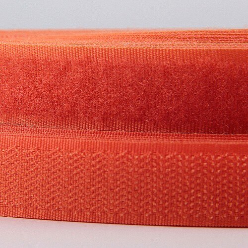 2Cm Polyester Nylon Klittenband Tape Geen Lijm Sluiting Tape Diy Sluiting Naaien Kledingstuk Accessoires Geen Lijm: orange red