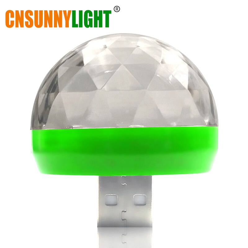 Cnsunnylight mini led auto decoratieve interieur neonlampen usb sfeerlicht dj rgb kleurrijke muzieklamp disco feest autostyling: Groen met usb
