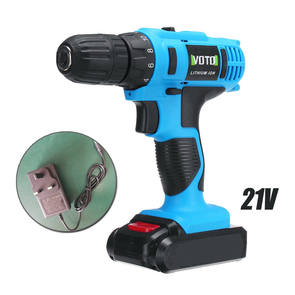 21V Electric Screwdriver Cordless Drill Driver Repair Tool Rechargeable W/ Battery & Charger