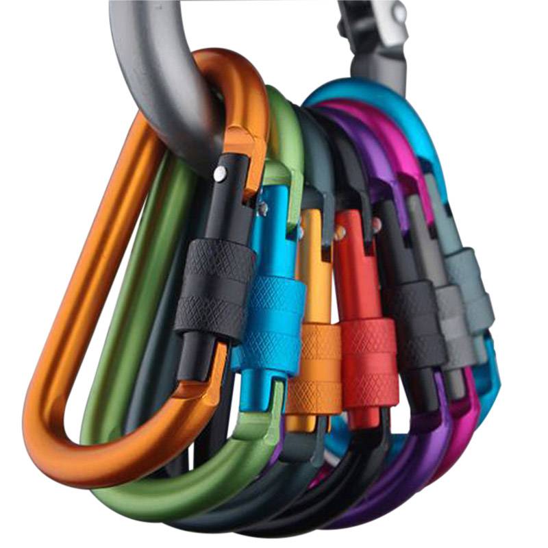 Aluminium karabijnhaak d-ring sleutelhanger clip camping sleutelhanger karabijnhaak outdoor reisset -