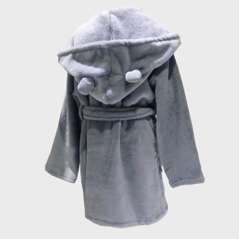 0-2 jaar Baby Pyjama Pasgeboren Riem Nightgrows Kapjurken Baby Pyjama Grey Warm Flanel Herfst Winter Homewear Nachtkleding jas