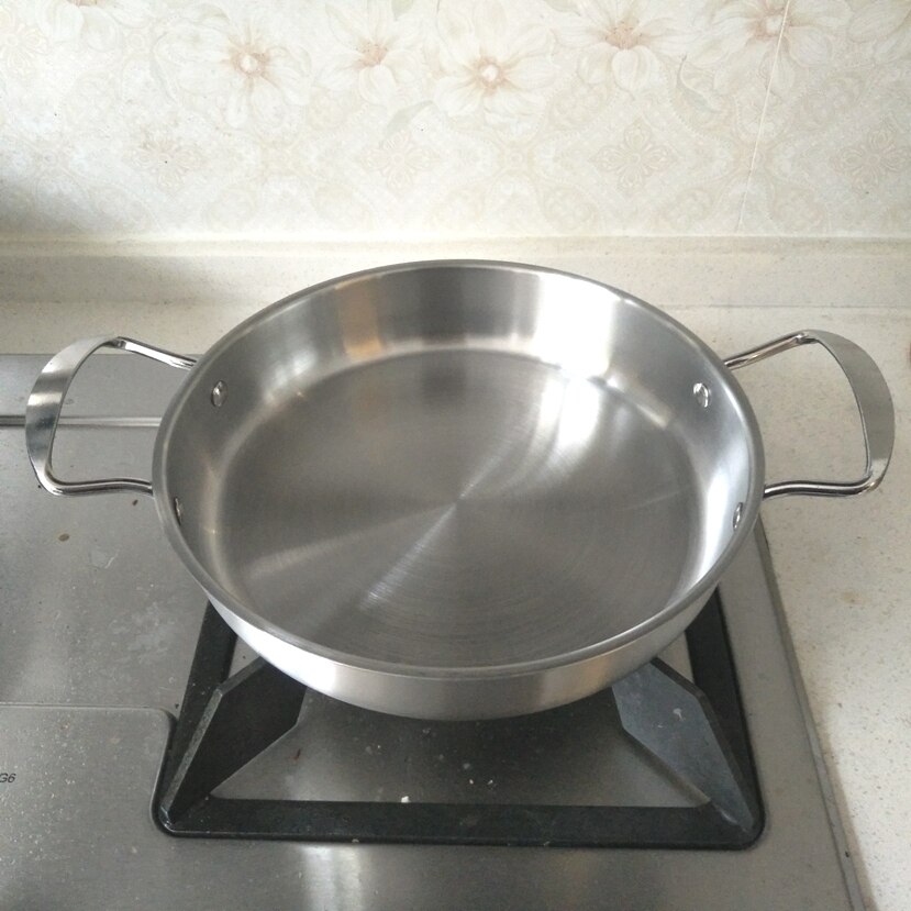 diameter:24cm Non-coating Stainless Steel Fry Pan Griddles & Grill Pans.