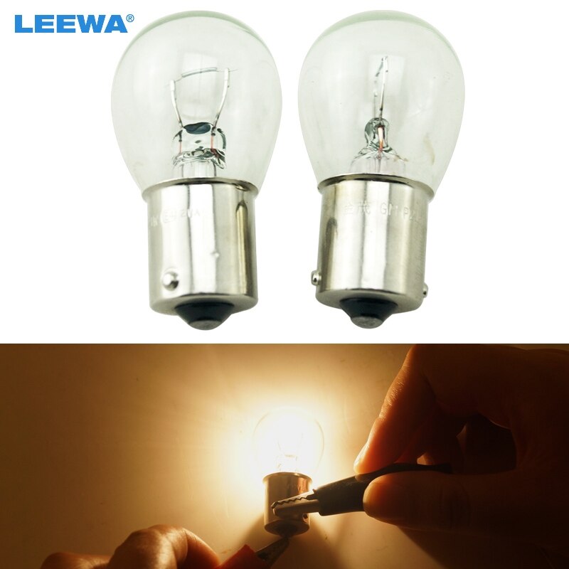 LEEWA 50 stks 1156 BA15S S25 P21W 12 v Auto Clear Glas Lamp Turn Tail Lamp Auto Indicator Halogeen Lamp # CA2724