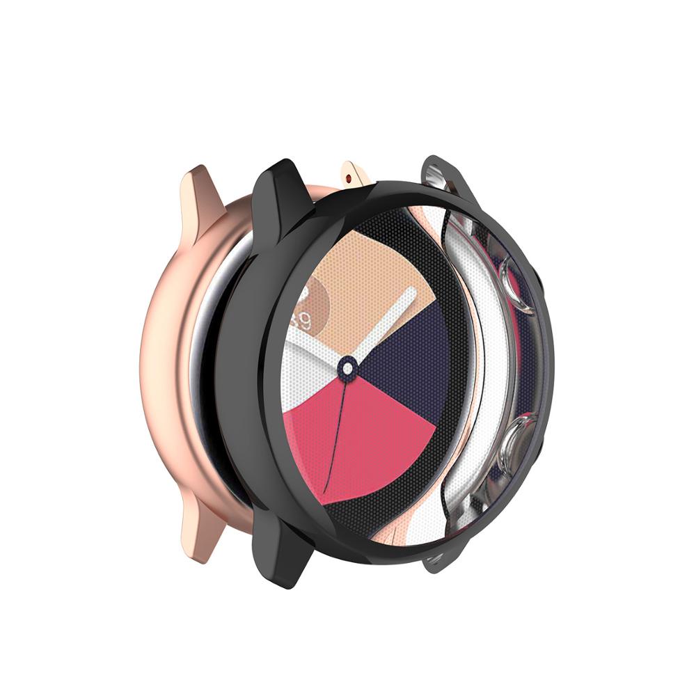 Galaxy watch actieve case voor Samsung galaxy watch actieve cover/r500 plating kleurrijke Transparante TPU soft case anti-fall cove: Plating black