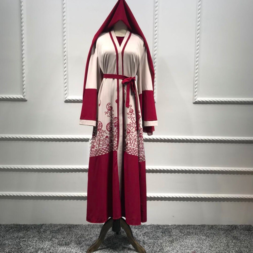 musulman imprimé Abaya robes complètes Cardigan Kimono longue Robe robes tunique Jubah moyen-orient Ramadan arabe islamique vêtements #0
