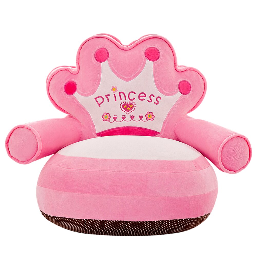 Funda de sofá Crown para bebé, funda de asiento de felpa para aprender a sentarse, sin relleno, funda de apoyo para sofá de bebé, cristal de peluche supersuave de colores: Albaricoque