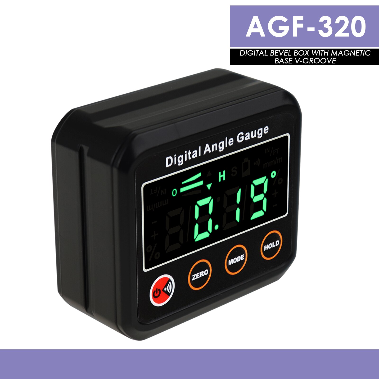 Angle Finder Protractor Inclinometer with 3 Strong Disk Magnet Waterproof Digital Bevel Box Gauge