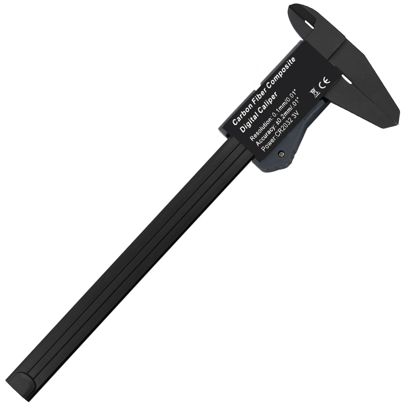 Vernier Caliper 6" 0-150mm/0.1mm Carton Fiber Composites Calipers Gauge Micrometer with Extra Large LCD Screen