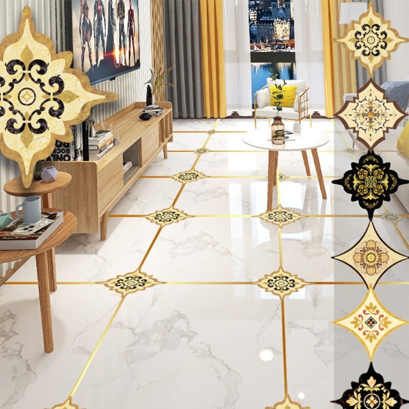 25Pcs Self Adhesive Floor Tile Stickers Waterproof Beauty Seam Sticker Peel Stick Wall Gap Decals Bedroom Bathroom Kitchen Decor