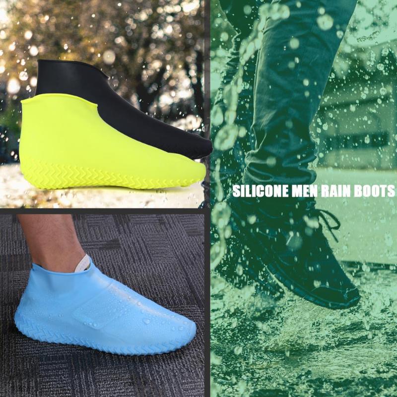 Calzado de silicona reutilizable impermeable para hombre, cubre Botas de lluvia, ropa Unisex lavable antideslizante reciclable