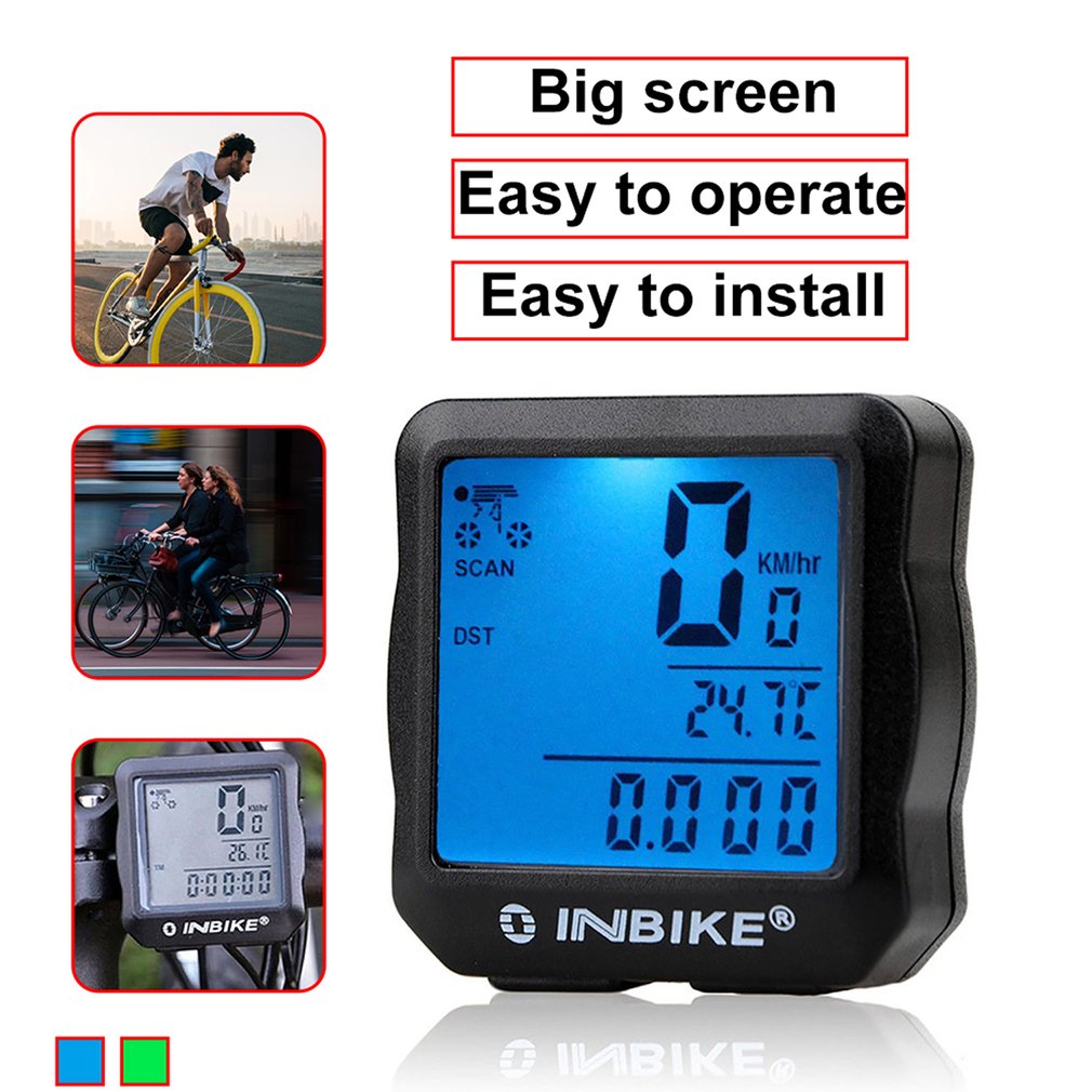 Inbike Wired Fiets Kilometerstand Waterdichte Backlight Lcd Digital Cycling Bike Computer Snelheidsmeter Pak Voor De Meeste Fietsen