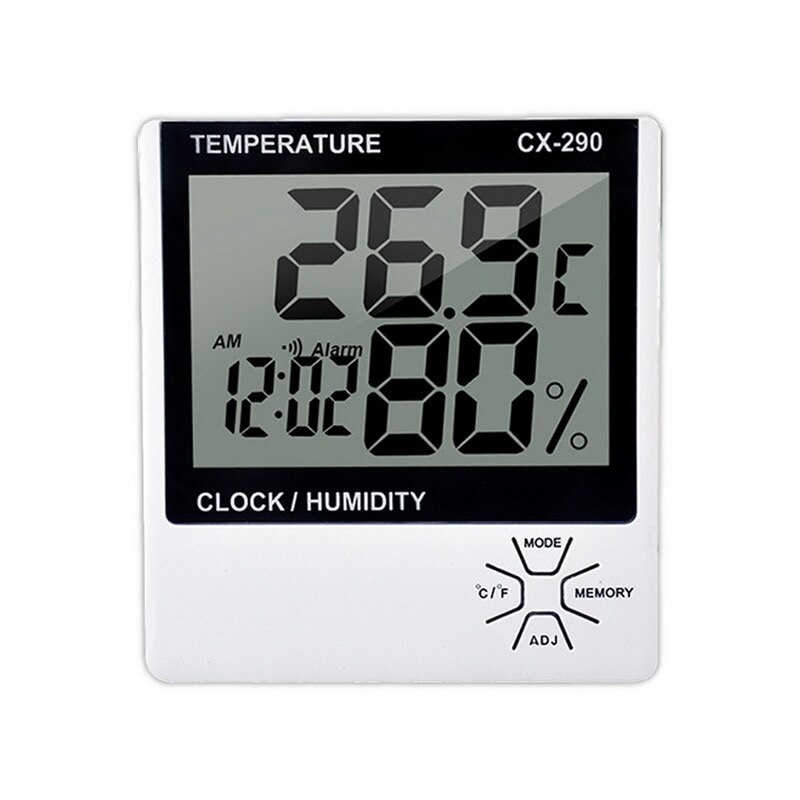 LCD Digital Temperature Humidity Meter -1 -2 Home Indoor Outdoor Hygrometer Thermometer Weather Station with Clock